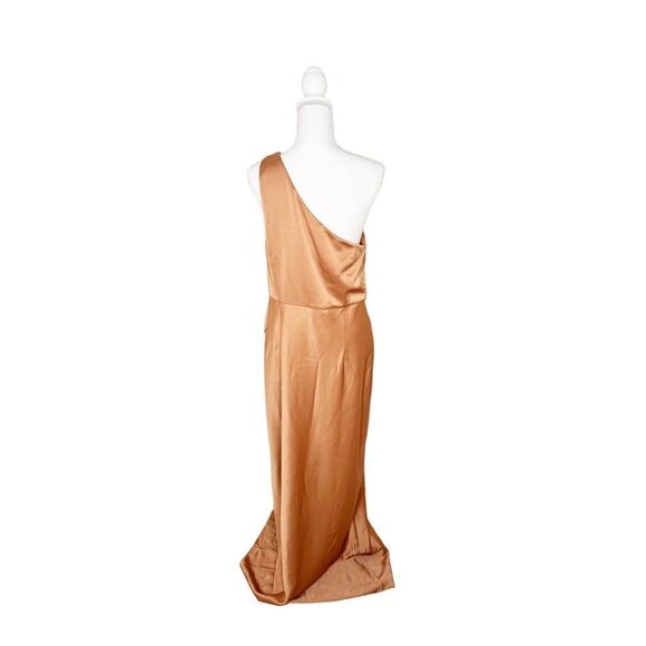 NWT BHLDN Anthropologie Dylan Cocktail Bridesmaid Dress Sedona One Shoulder Maxi - Picture 4 of 11